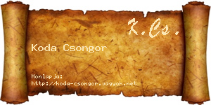 Koda Csongor névjegykártya