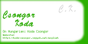 csongor koda business card